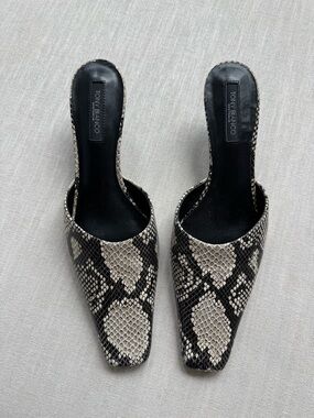 Tony Bianco Snake-Print Slip-On Mules